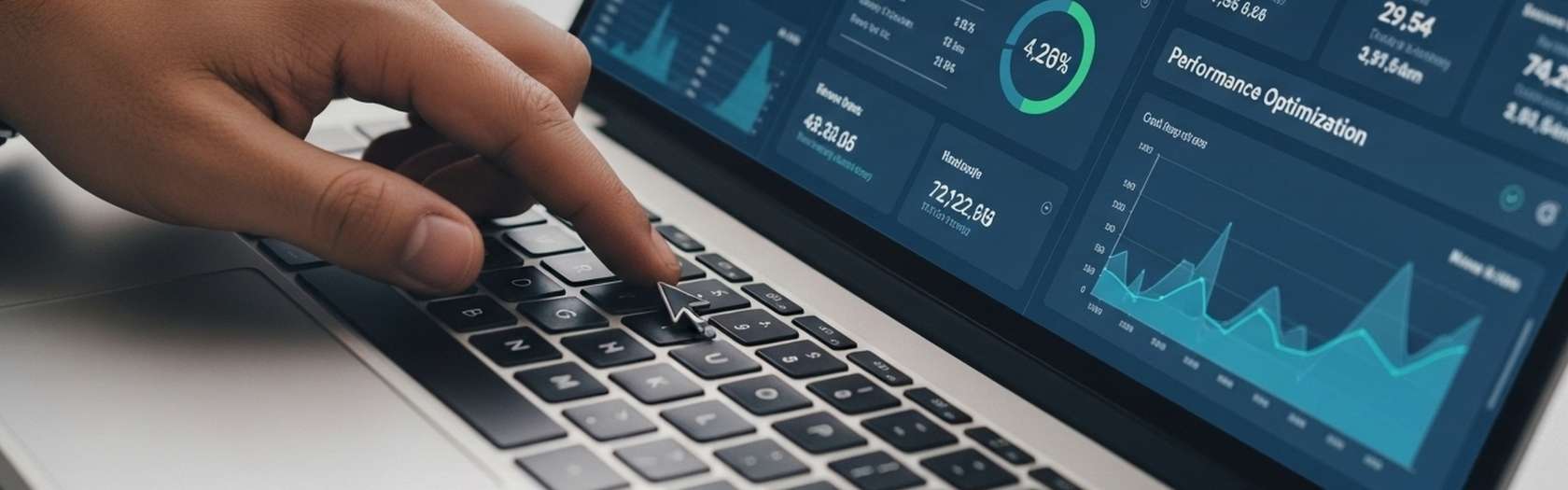 Business-Datenanalyse-Dashboard auf Laptop
