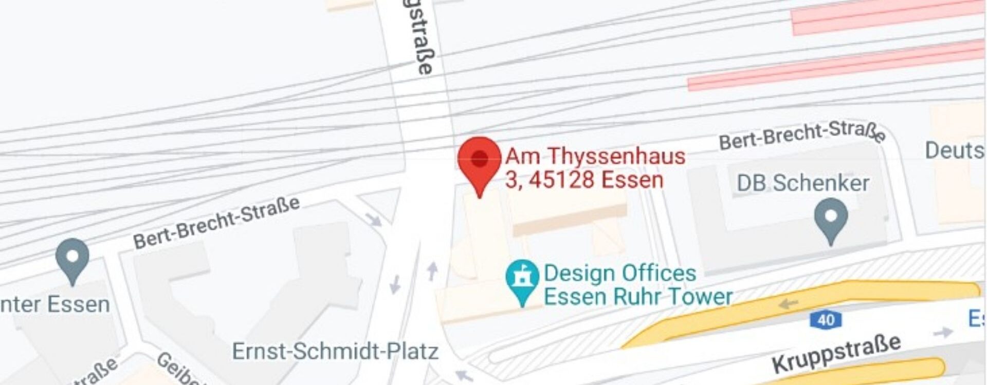 Screenshot zeigt den Bürostandort in Essen.
