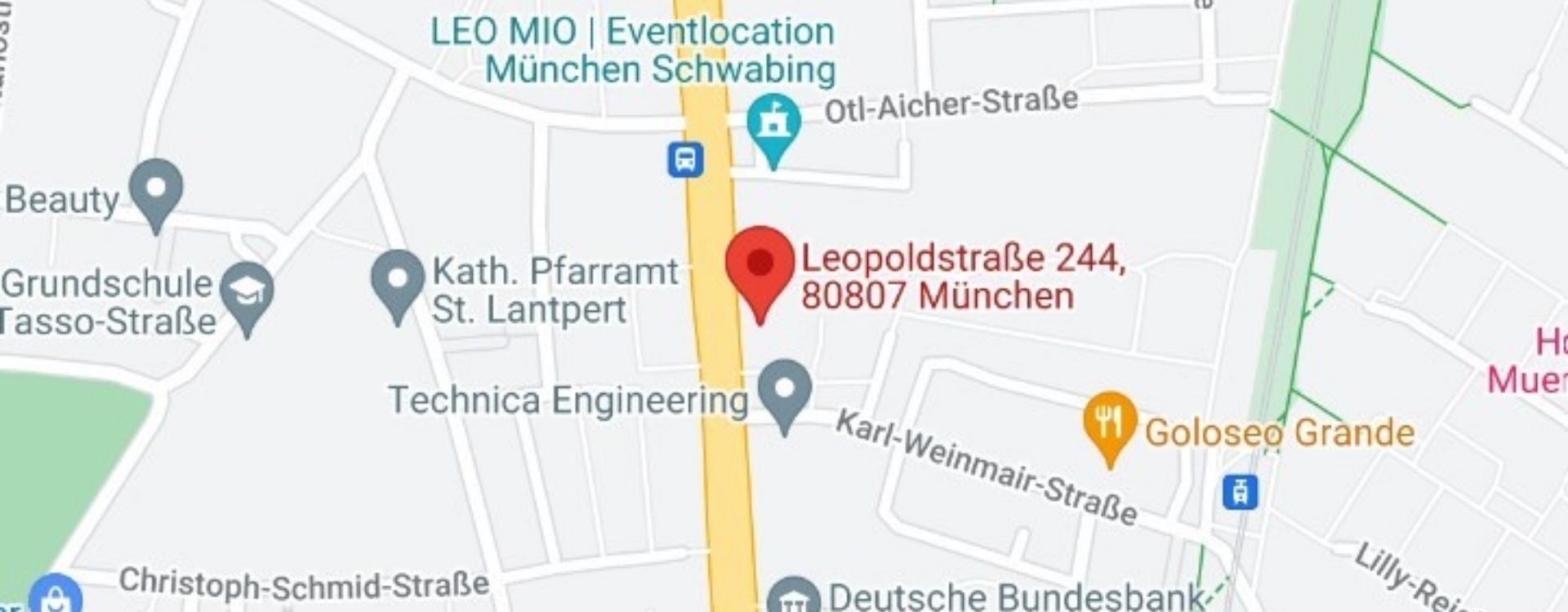 Screenshot zeigt den Bürostandort in München.